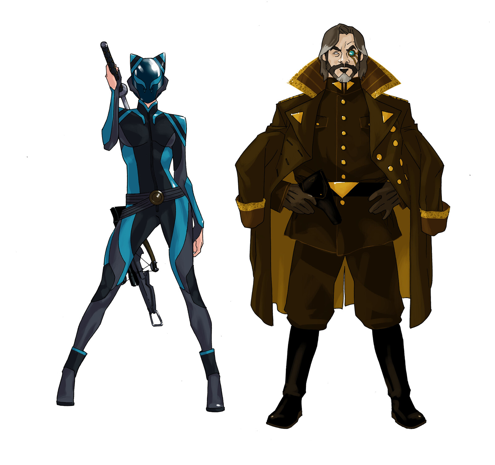 L-R: Blue Fox, Mr. Gold