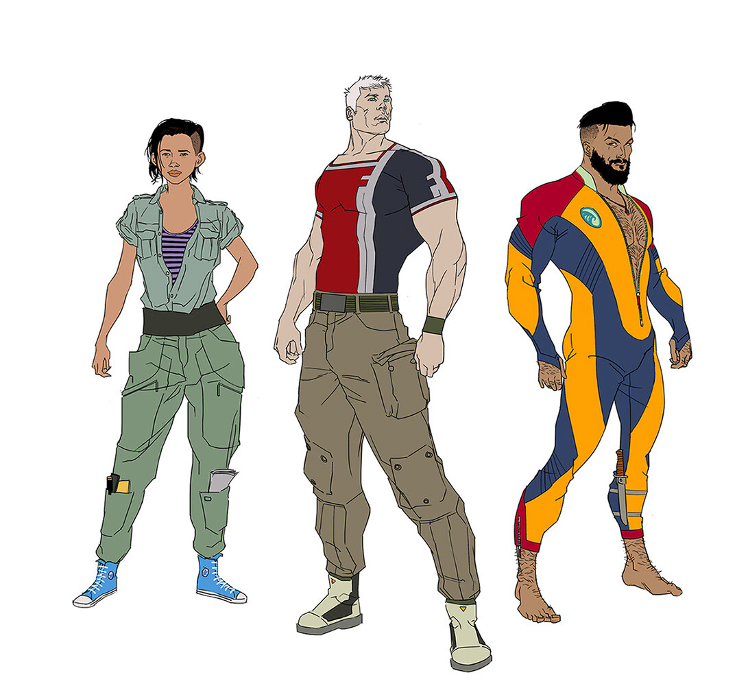 L-R: Tasha Kolchak, Freelance AKA Lance Valiant, John Cabbot.