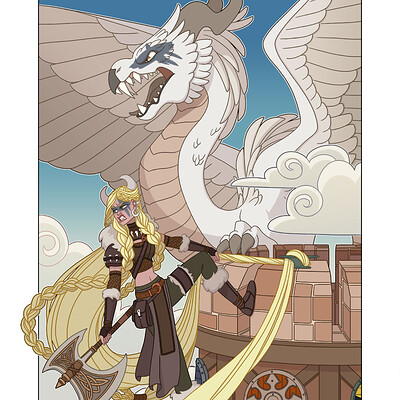 Jessica madorran patreon august 2023 twisted rapunzel viking illustration artstation