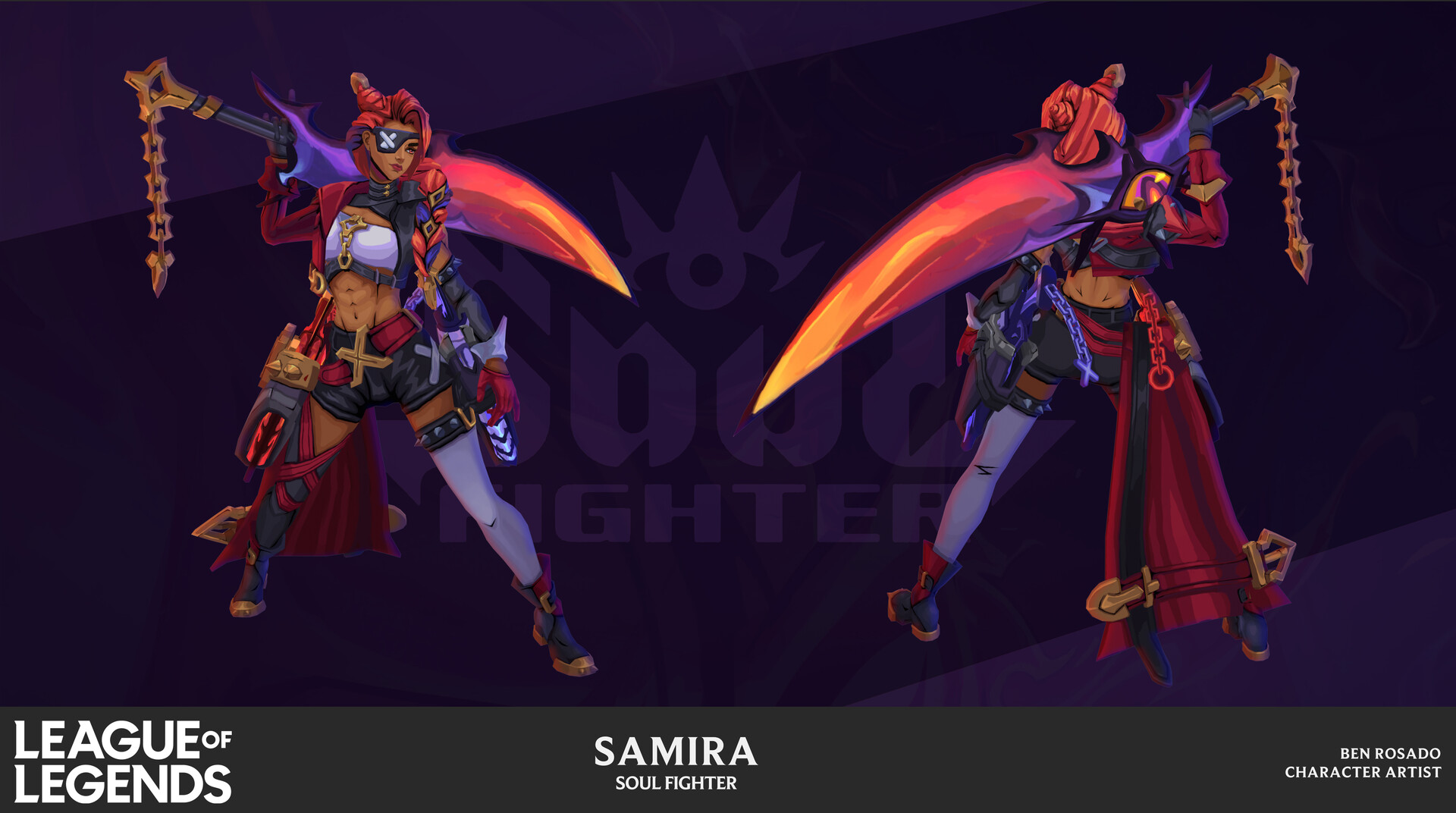 League of Legends LOL Soul Fighter Samira Cosplay Costume