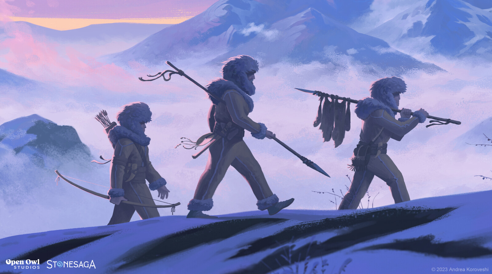 The hunters, detail