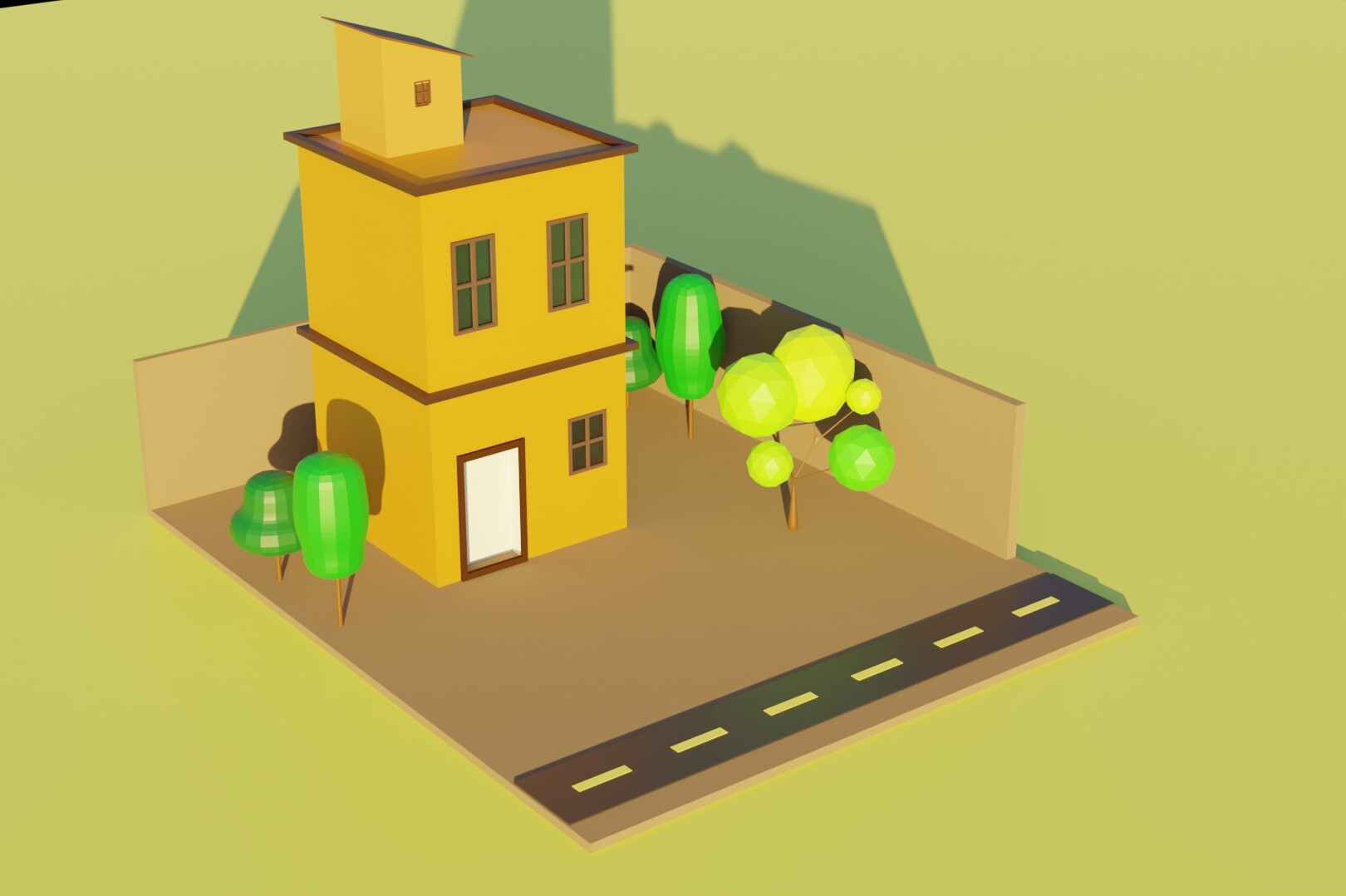 ArtStation Blender lowpoly house