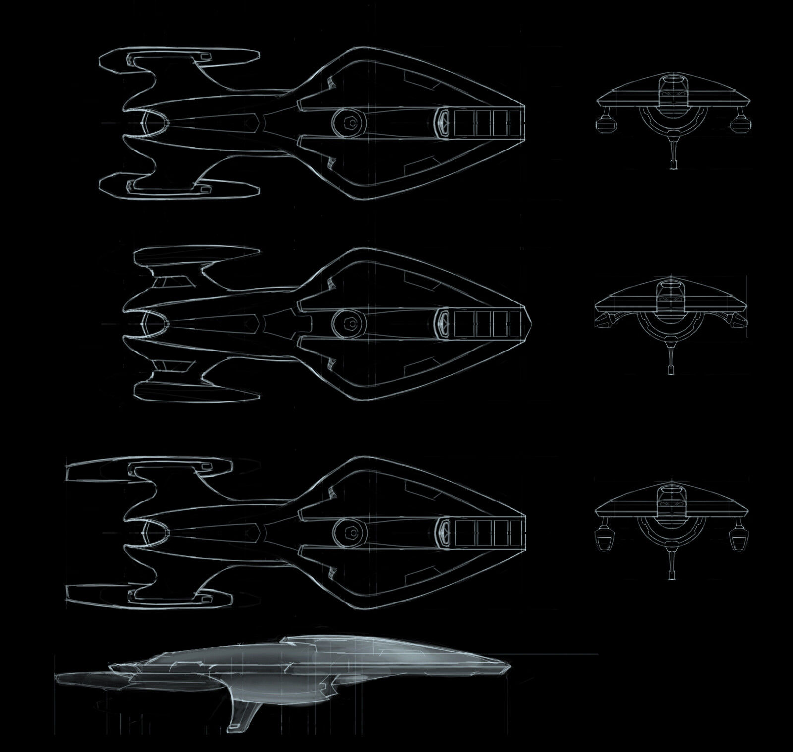 Second set of options for the Pathfinder, focusing on the nacelle pylon design.