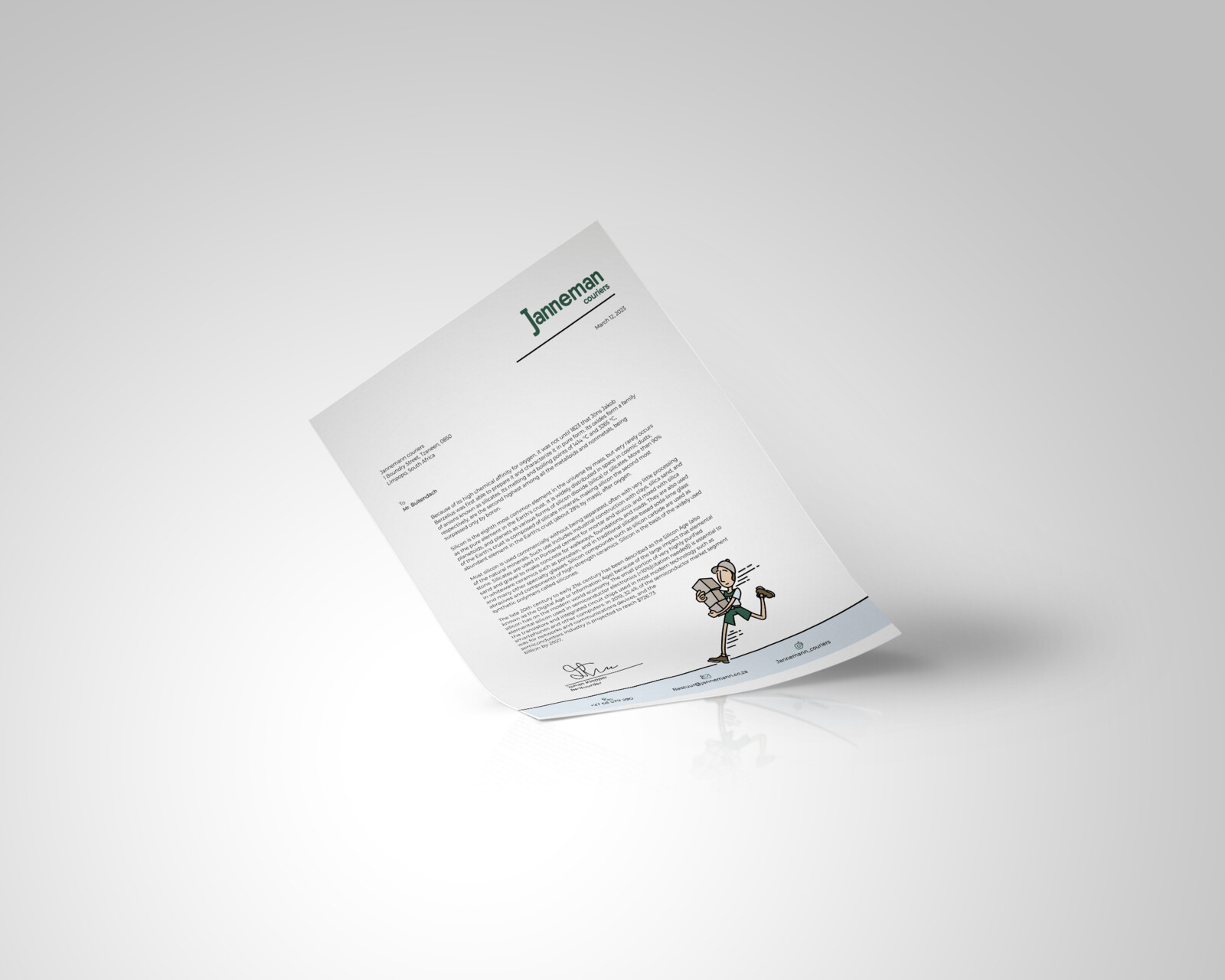 A letterhead mockup. 