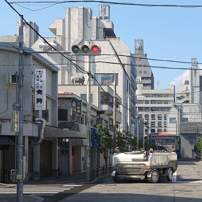 ArtStation - Suburbs Tokyo street