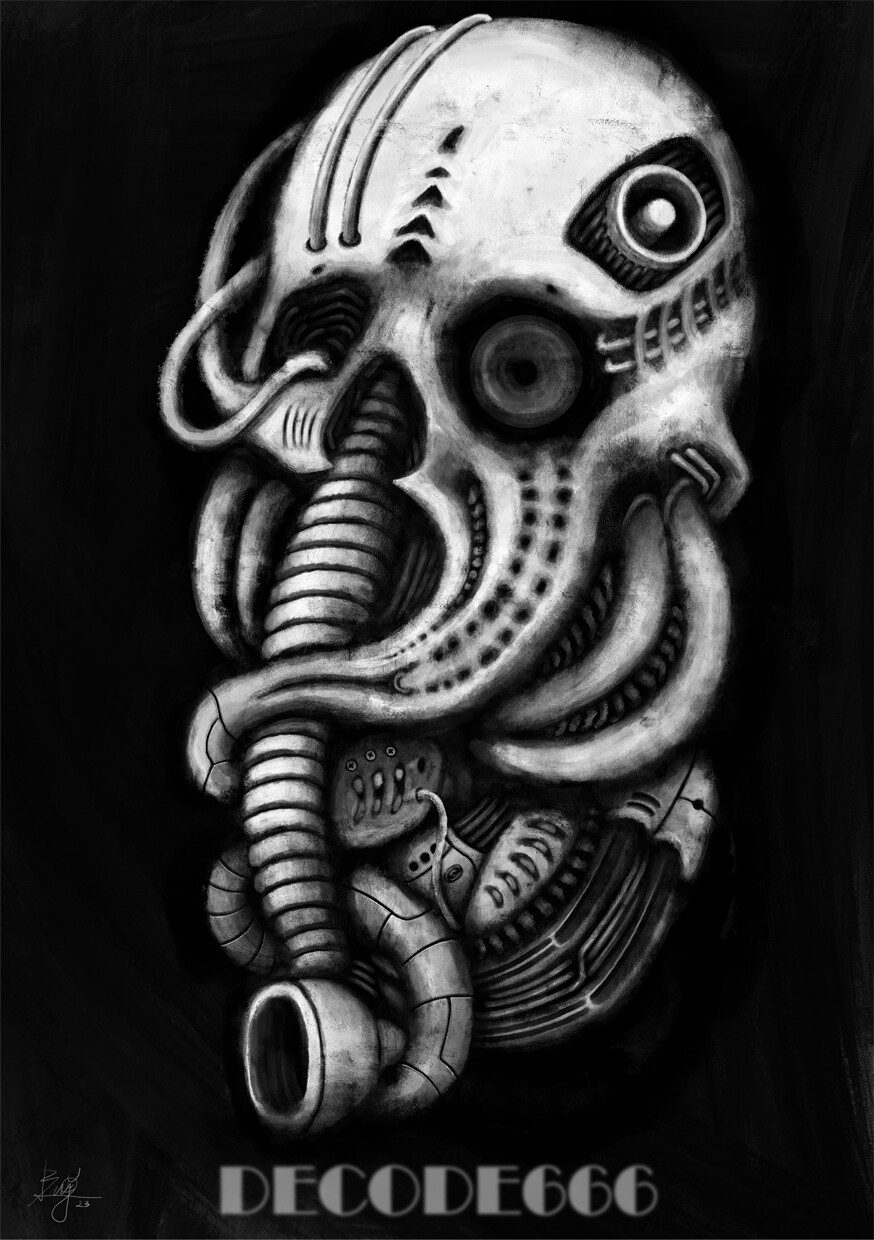 ArtStation - Biomechanical Skull