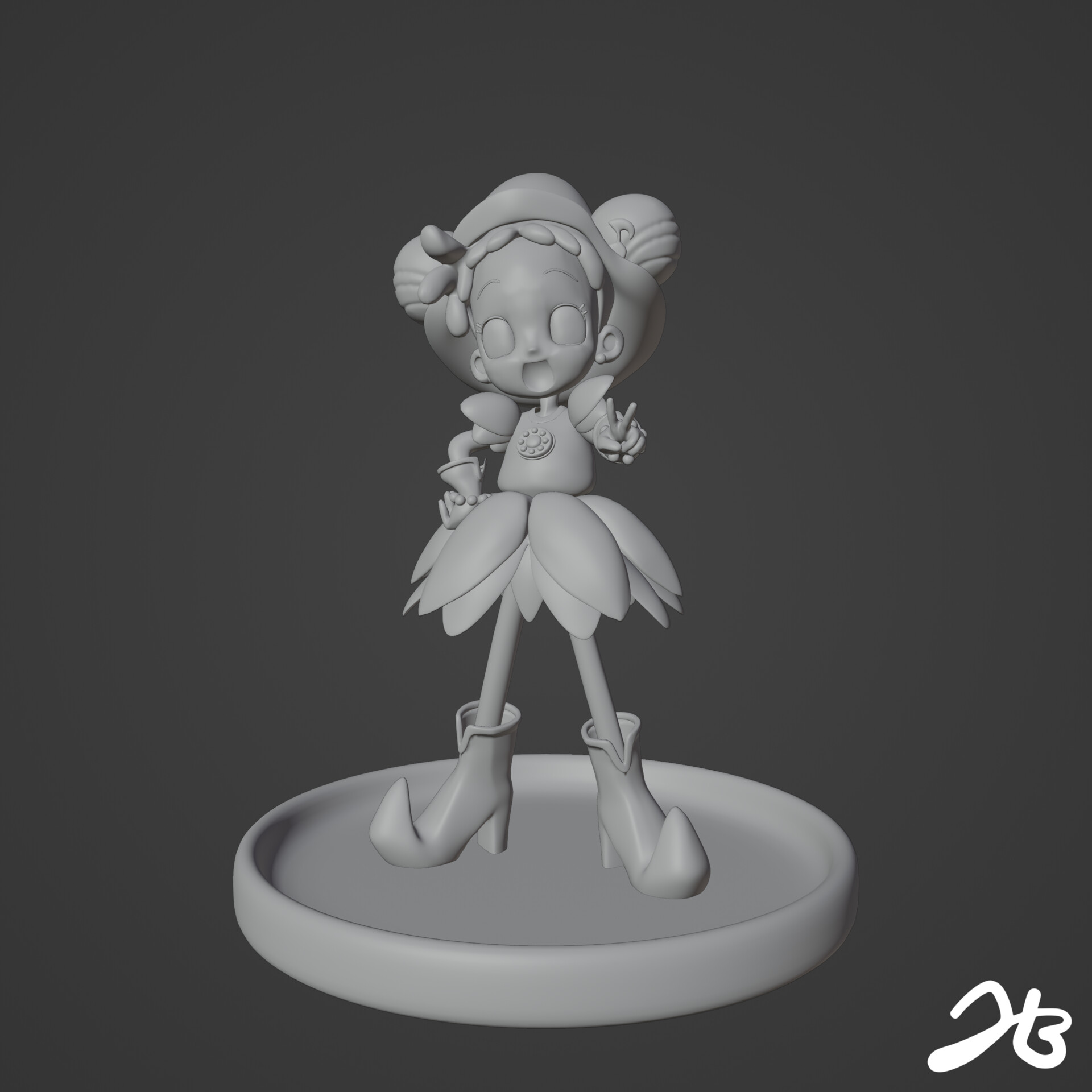 ArtStation - Ojamajo Doremi - Harukaze Doremi 3D Model, image size:1920x1920
