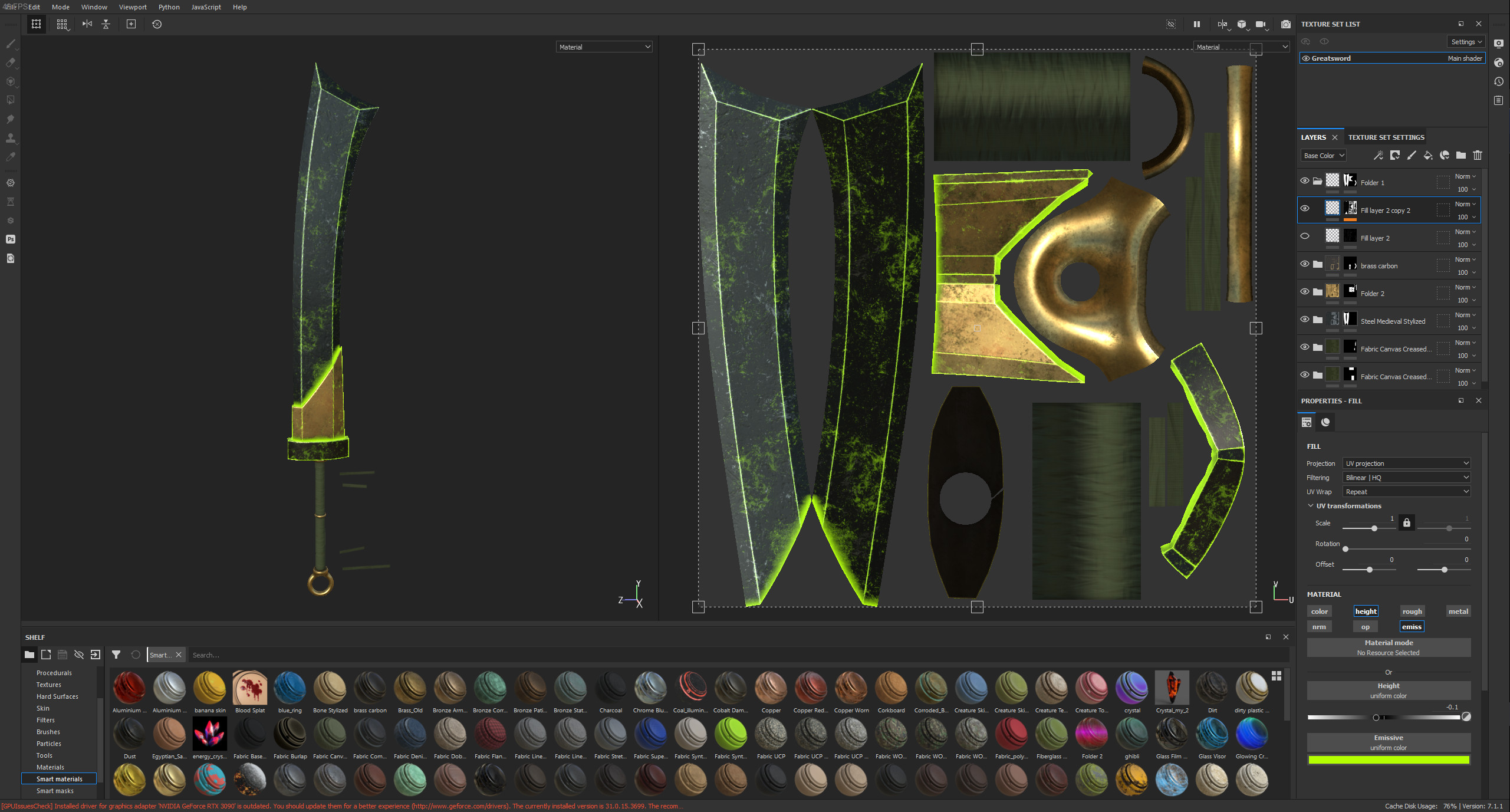 In Substance Painter Sword