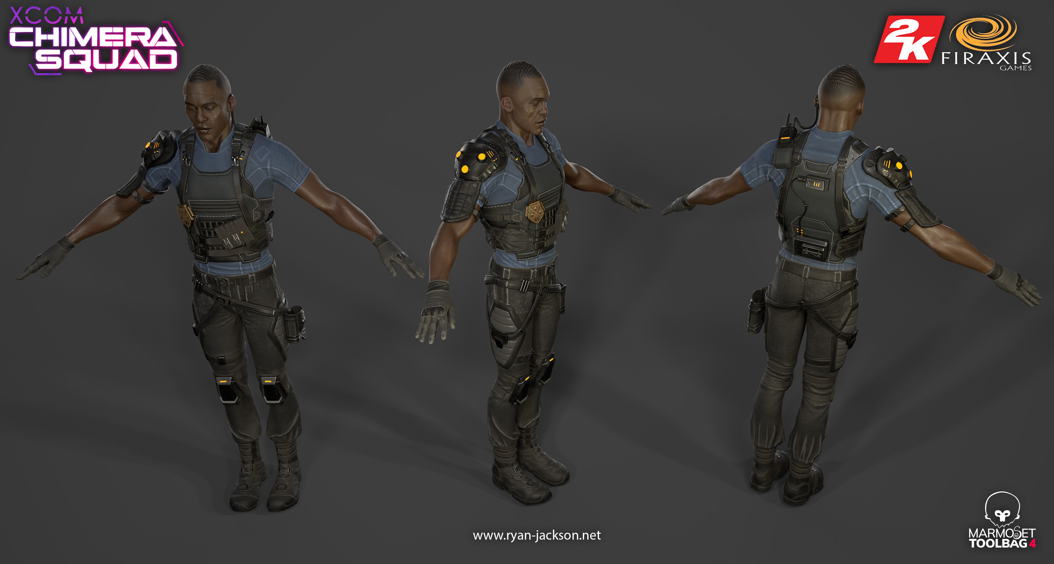 BlueBlood fully textured, and presented here in marmoset.