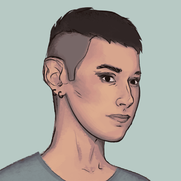 2D animation faking a 3D look.