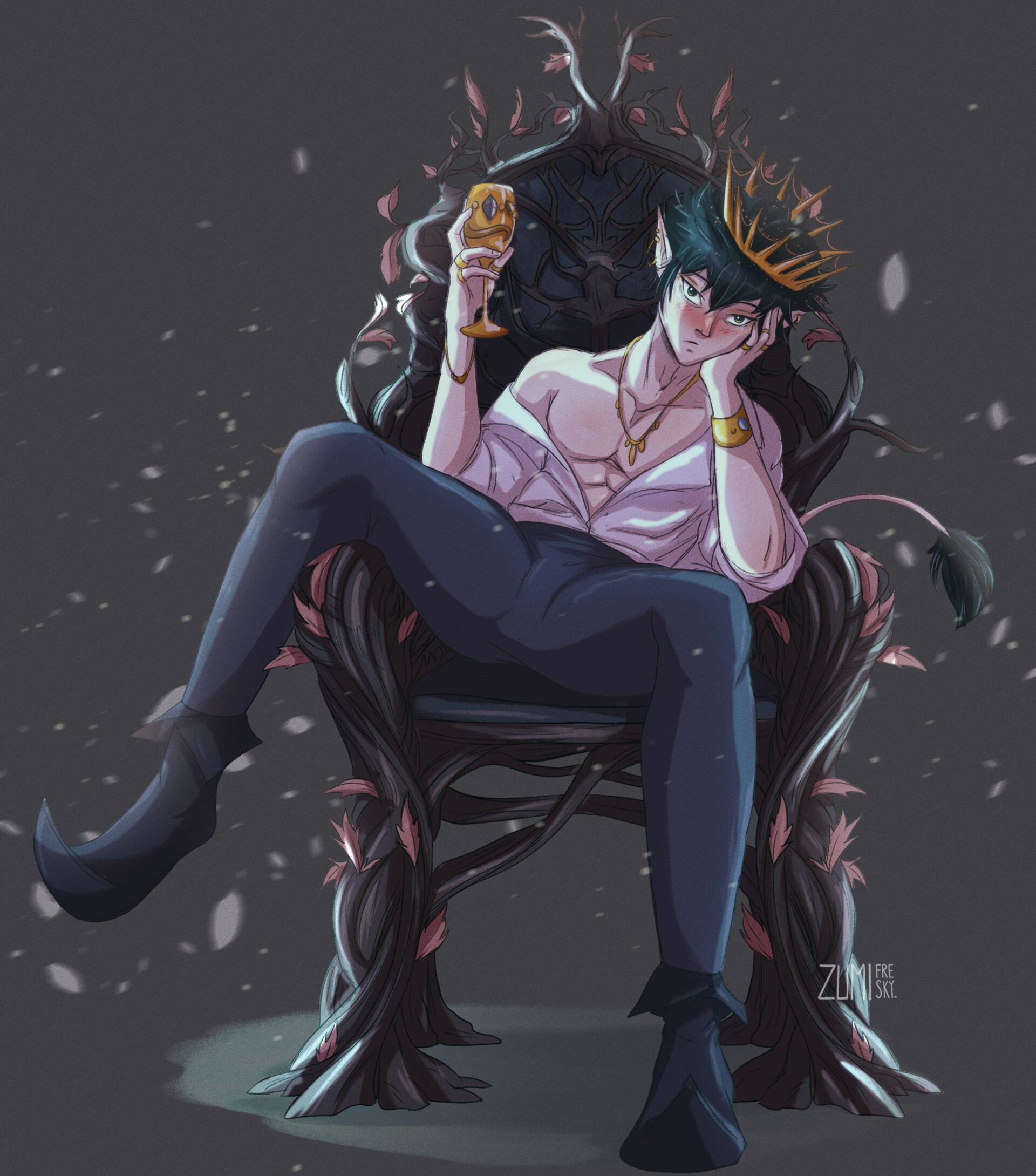 ArtStation - Cardan Greenbriar on his throne