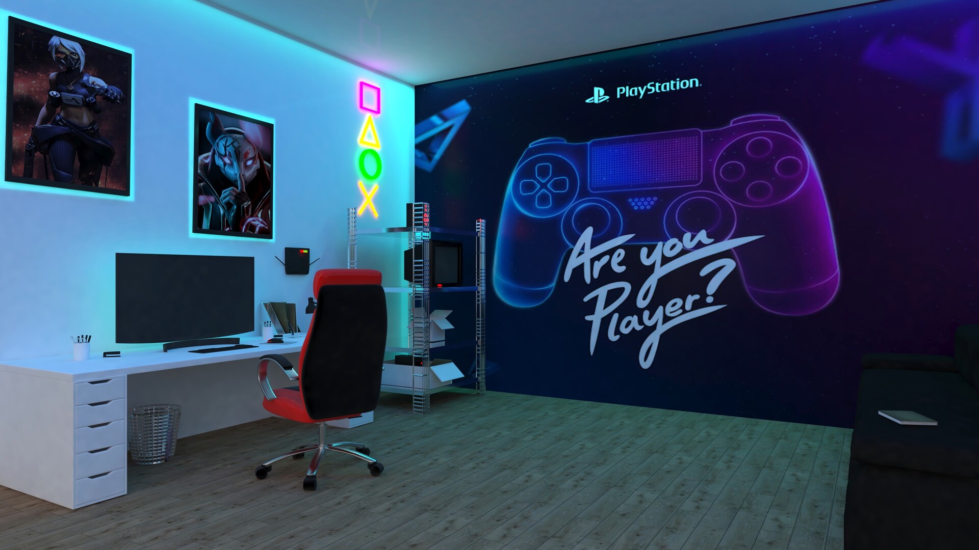 ArtStation - Green Gamer Room