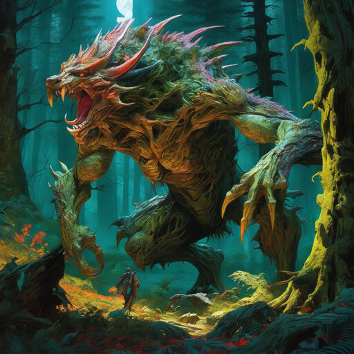 ArtStation - monster in a deep forest