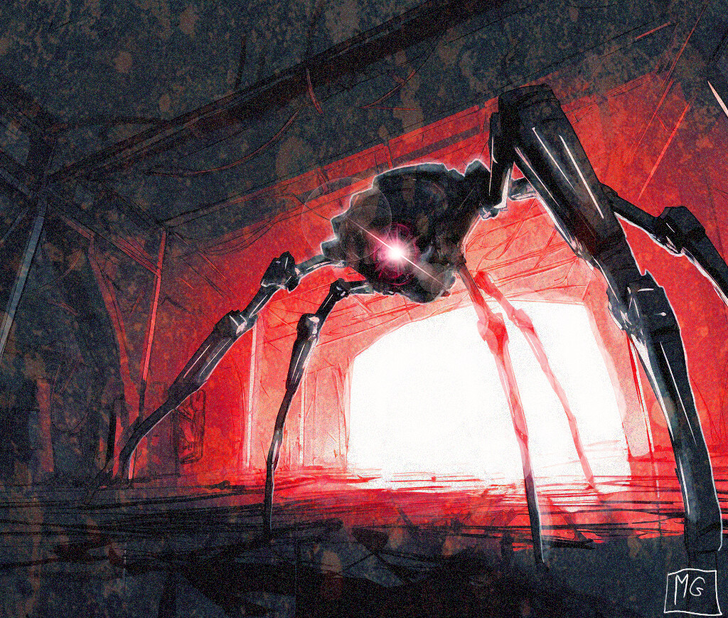 Animation Mech Encounter Concept Sketch