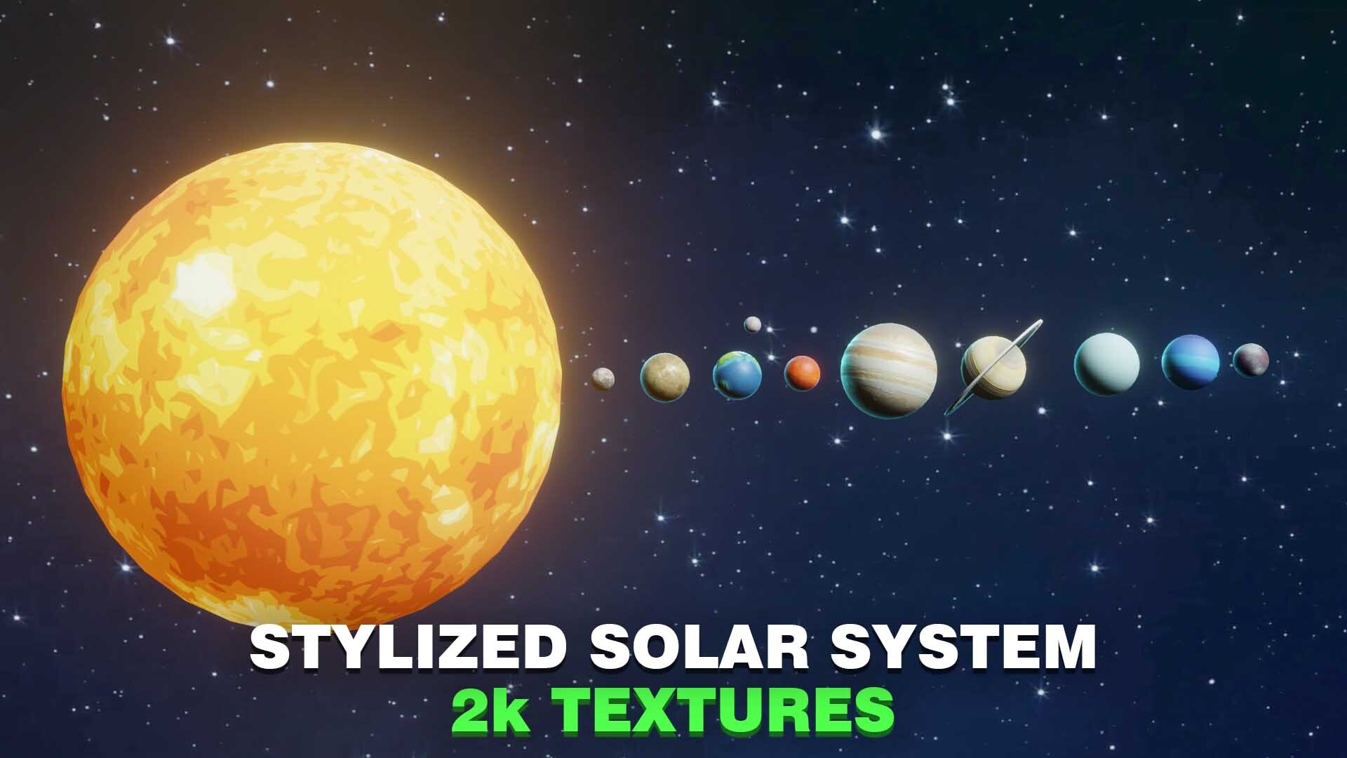 ArtStation - Stylized Solar System 3D Model 2k Textures