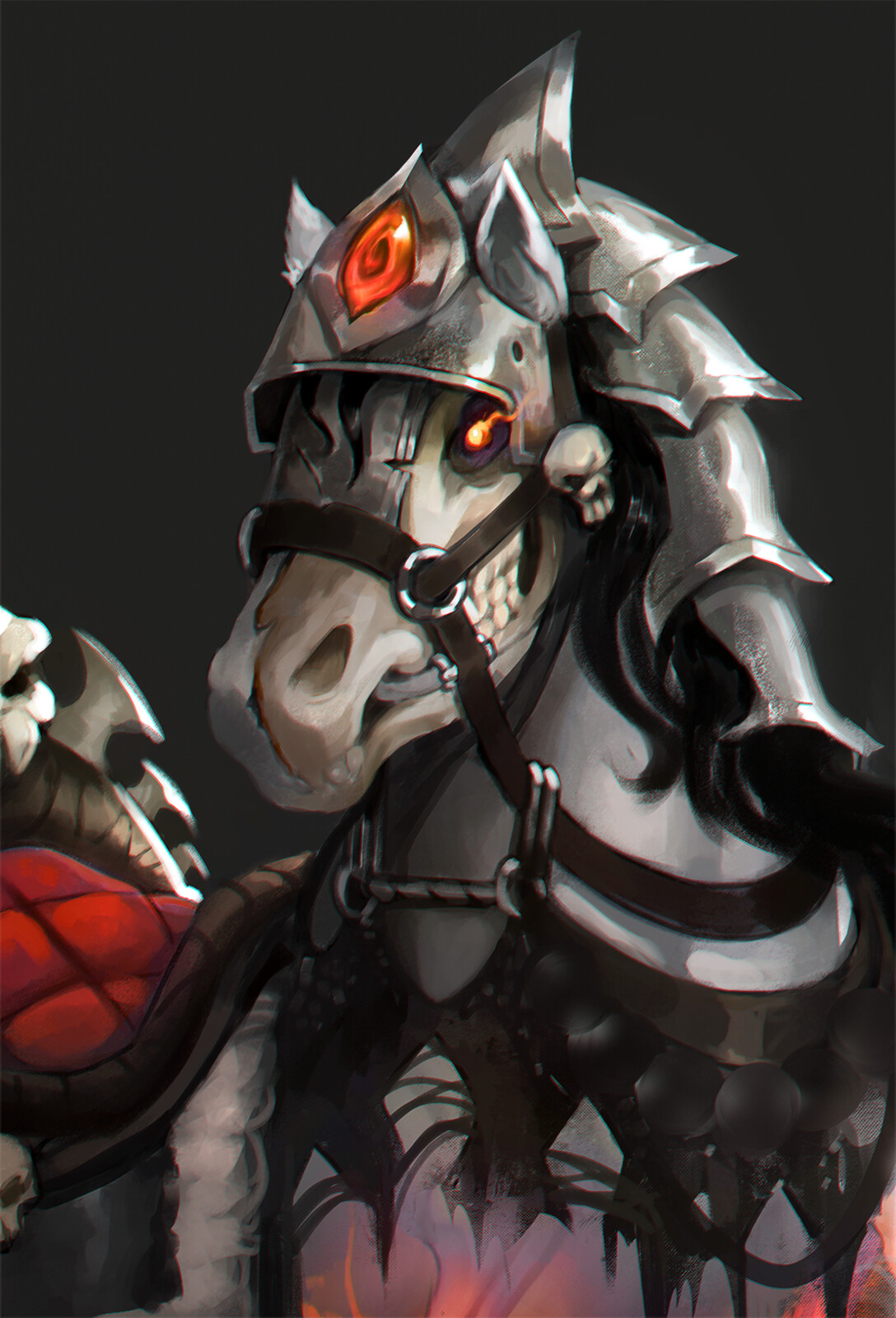 closeup on the red boi