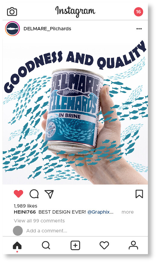 A mock up for the Instagram post. 