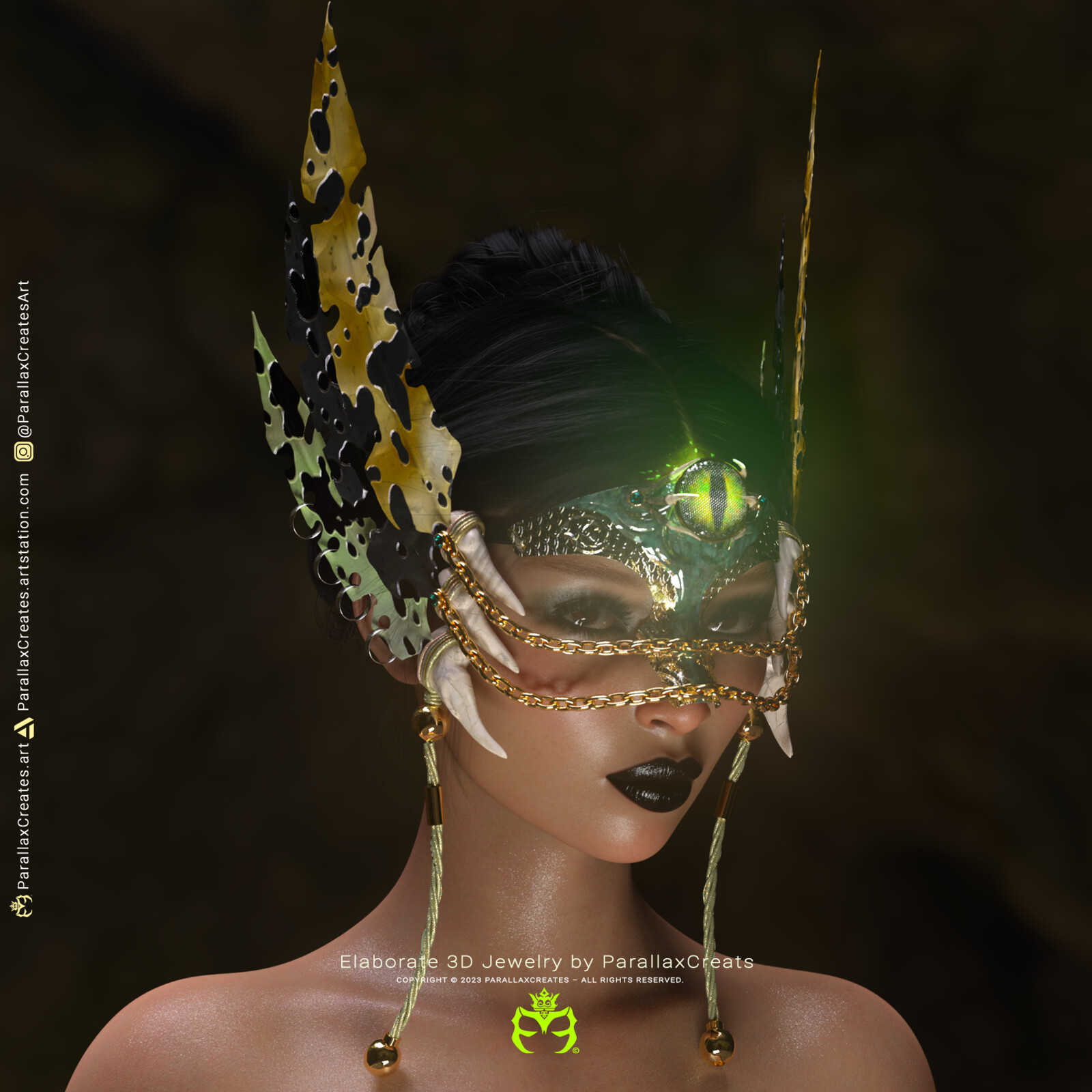 Dragonic Crown 3D Jewelry by ParallaxCreates