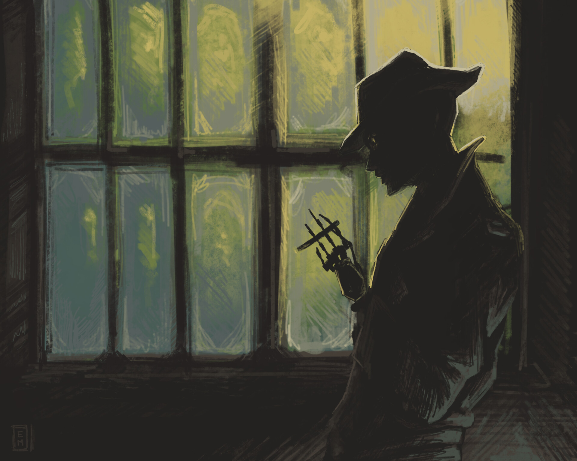 Detective Fedora Shadow Old Fashioned Detective Hat Dark Background — Stock  Photo