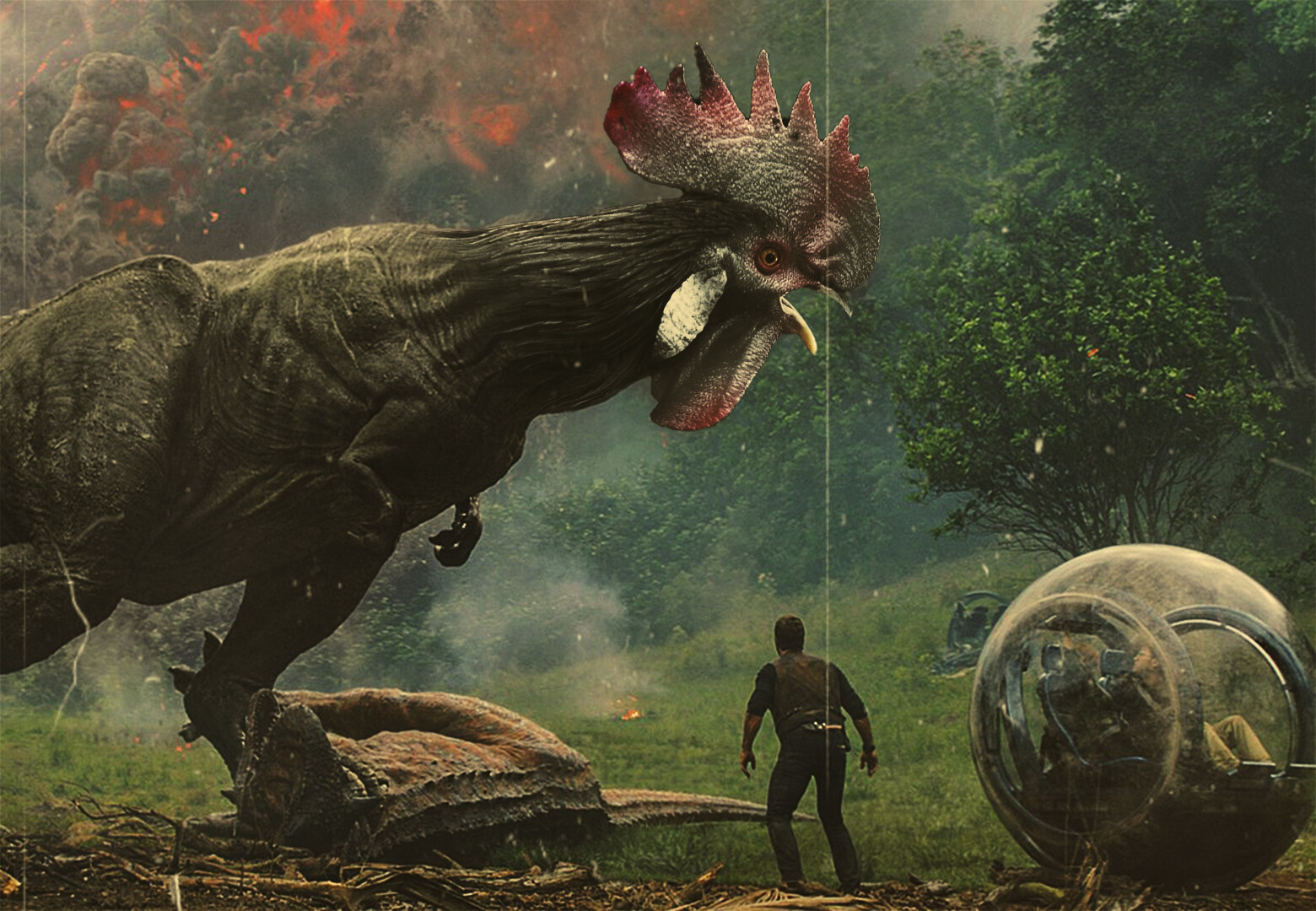 Artstation image manipulation chicken trex