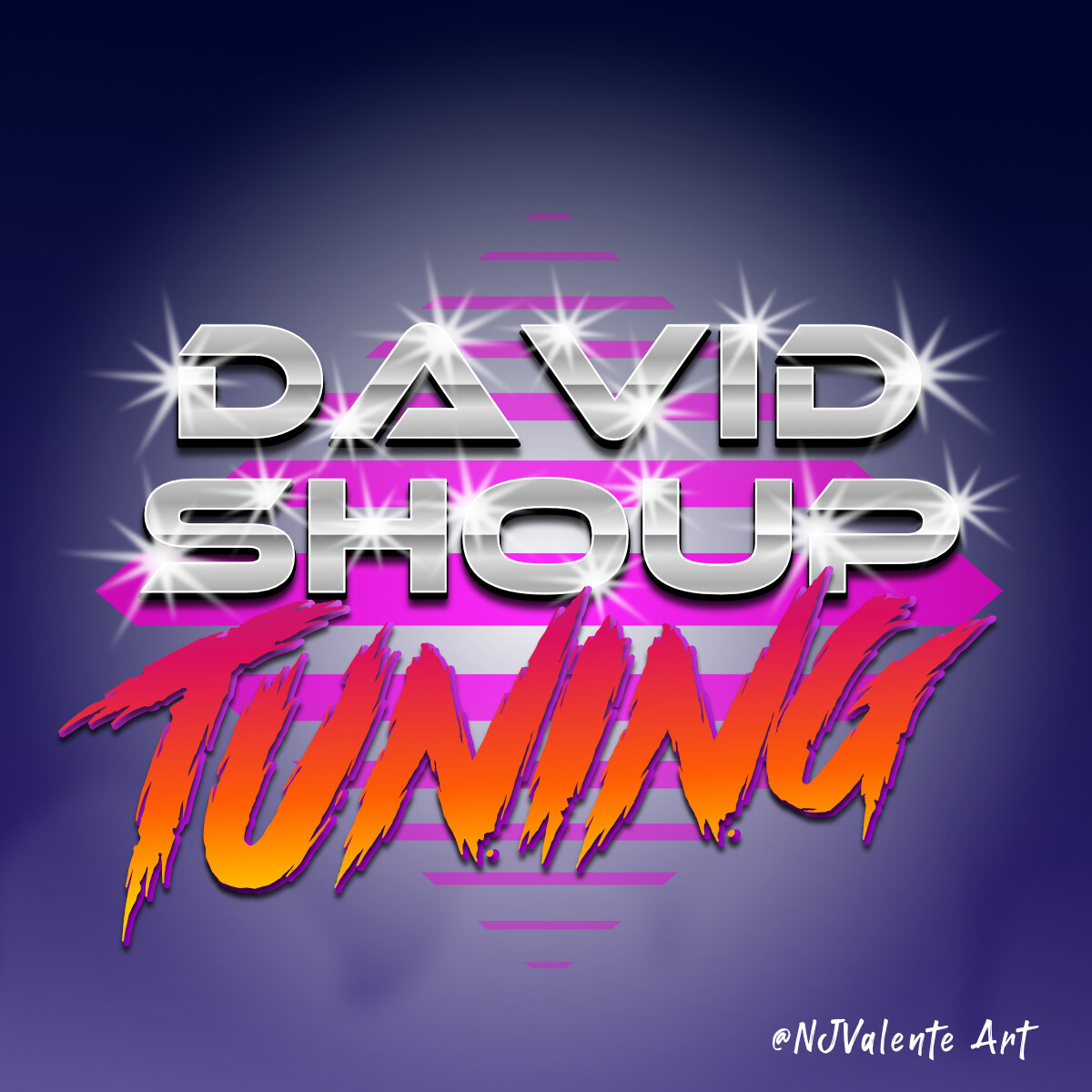 80s Synth Car Tuning Logo, done in Affinity Designer.