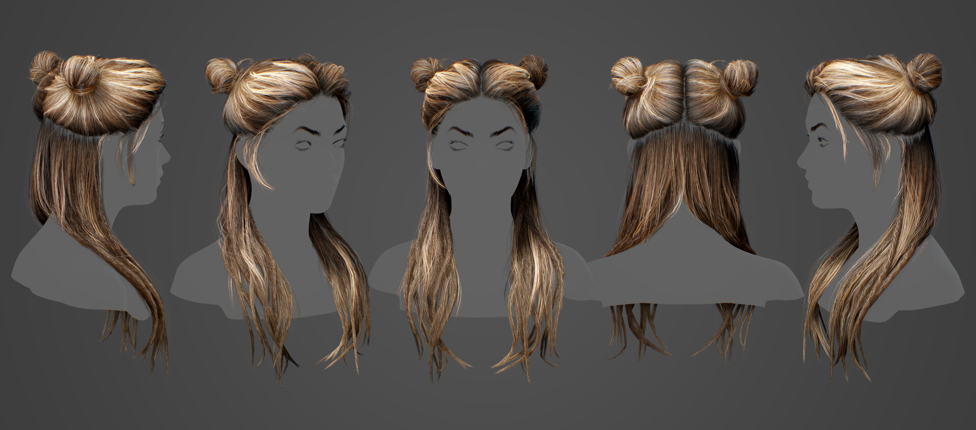 ArtStation - Realistic Female Hairstyle