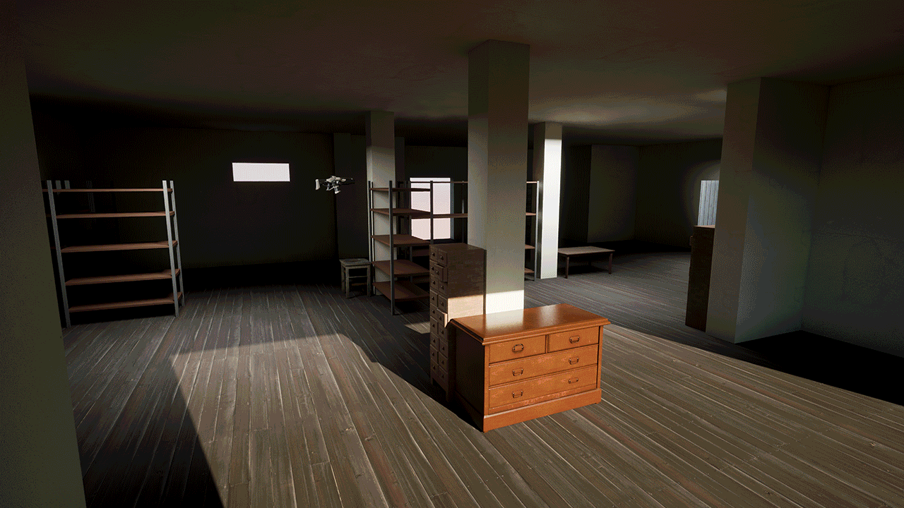 Blockout and set dressing progress. Adding different floor heights and cut the overall shop size smaller early on