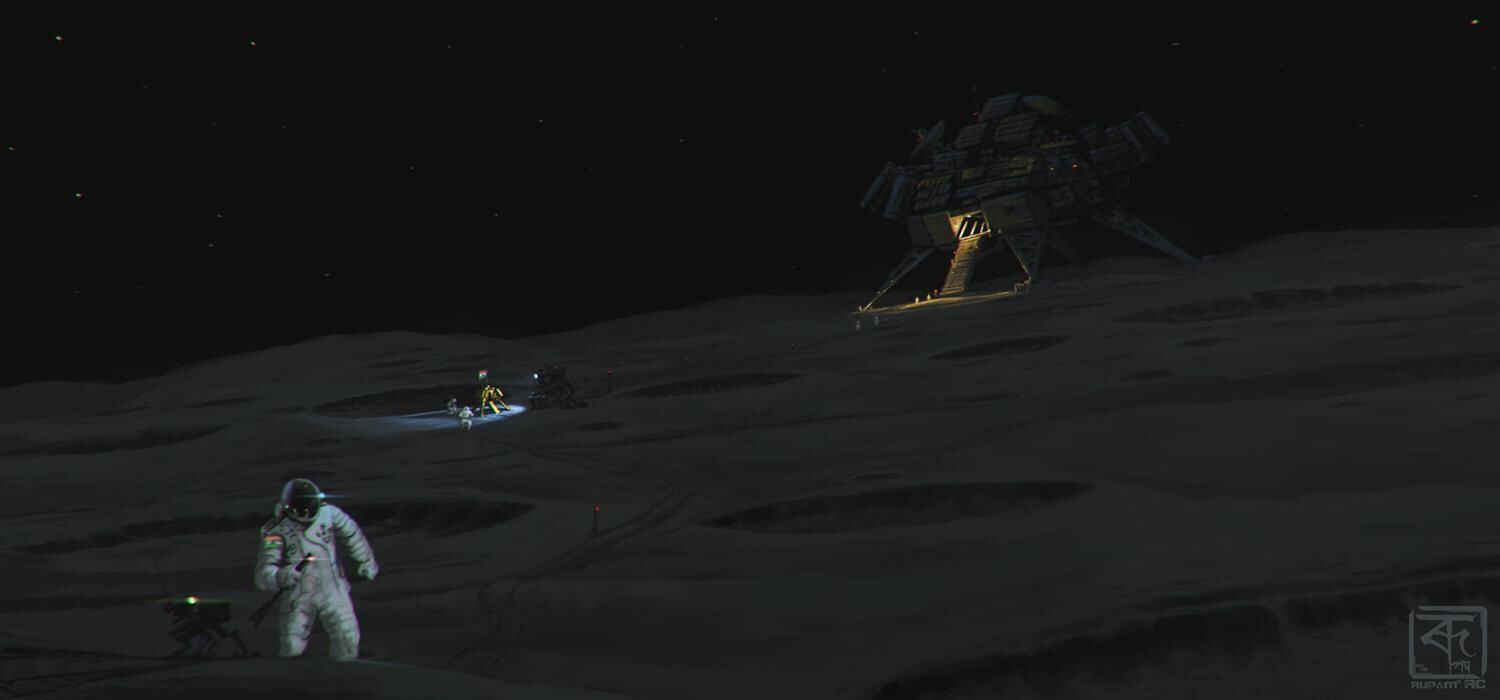 Chandrayaan 33 : Bharat 2044   : Strictly One Layer Painting