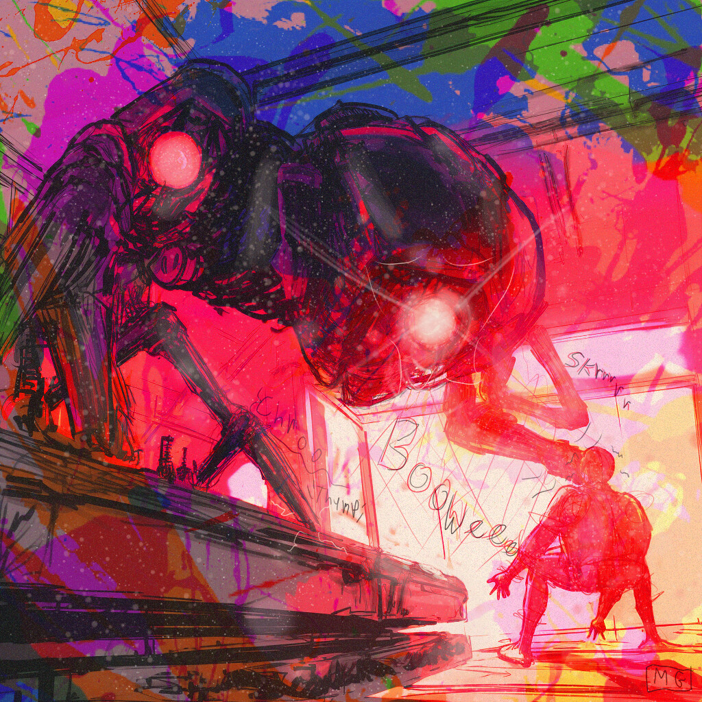 Mech Encounter Animation Sketch