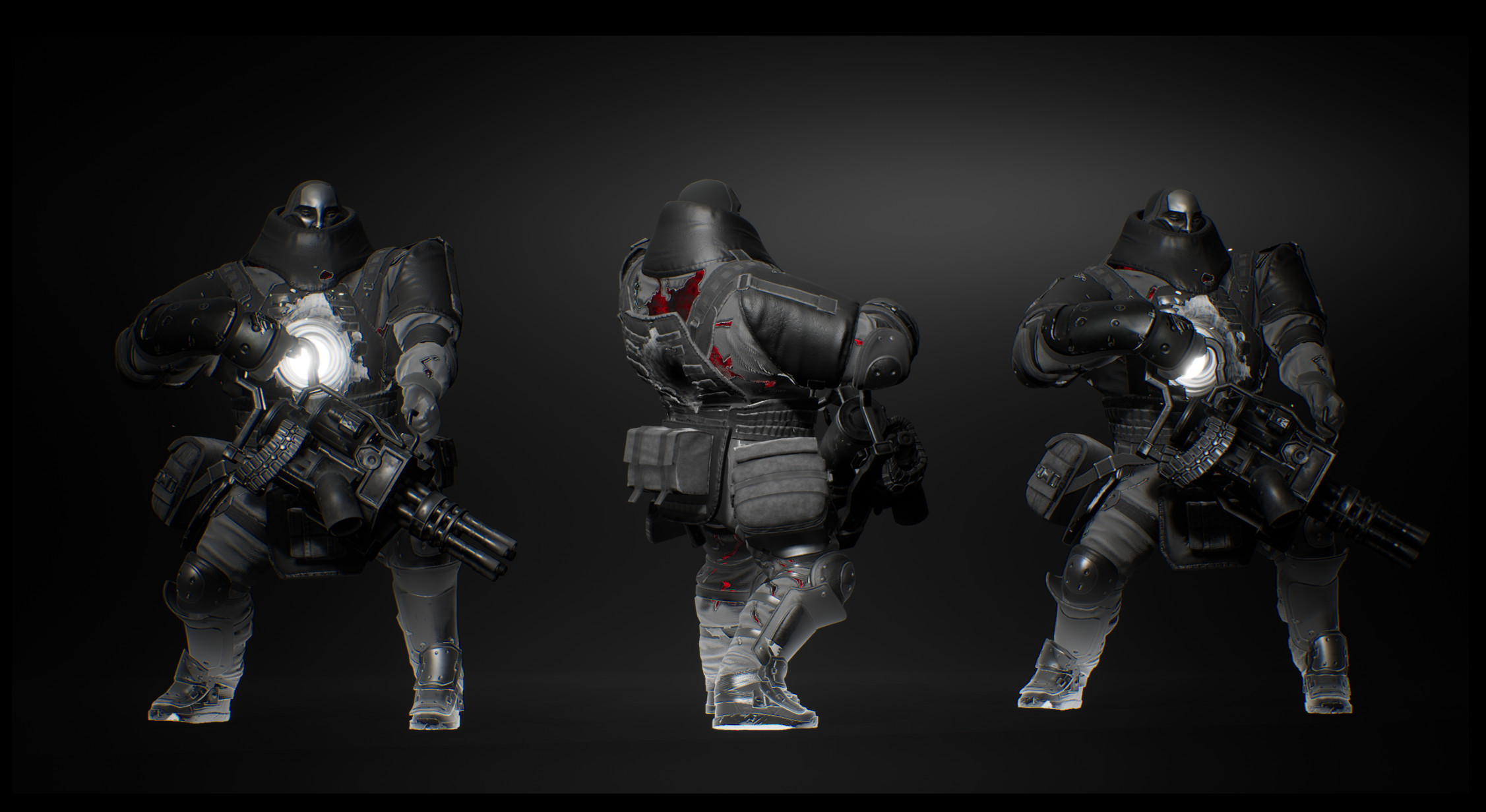 Non - Armoured Version to expose weak spots.