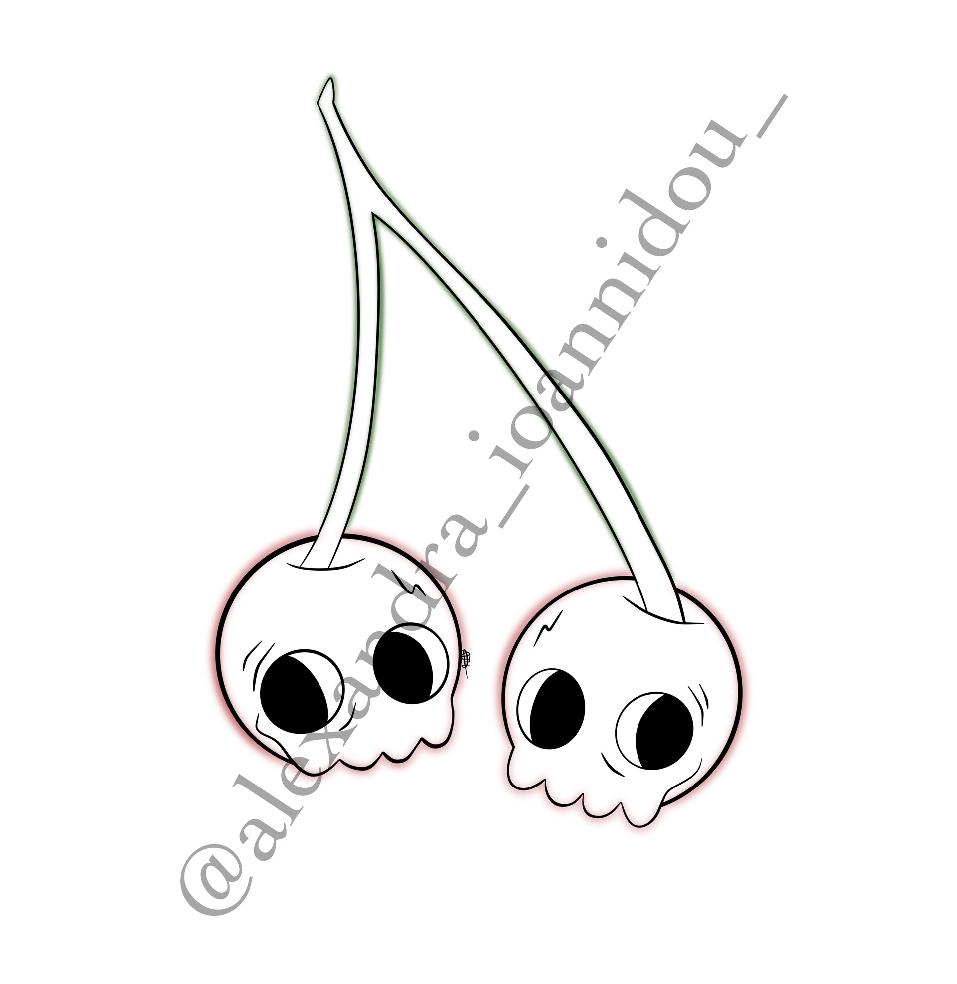 Skull cherries! #tattoo #tattooapprentice #spookyseason #spooky #hallo... |  TikTok