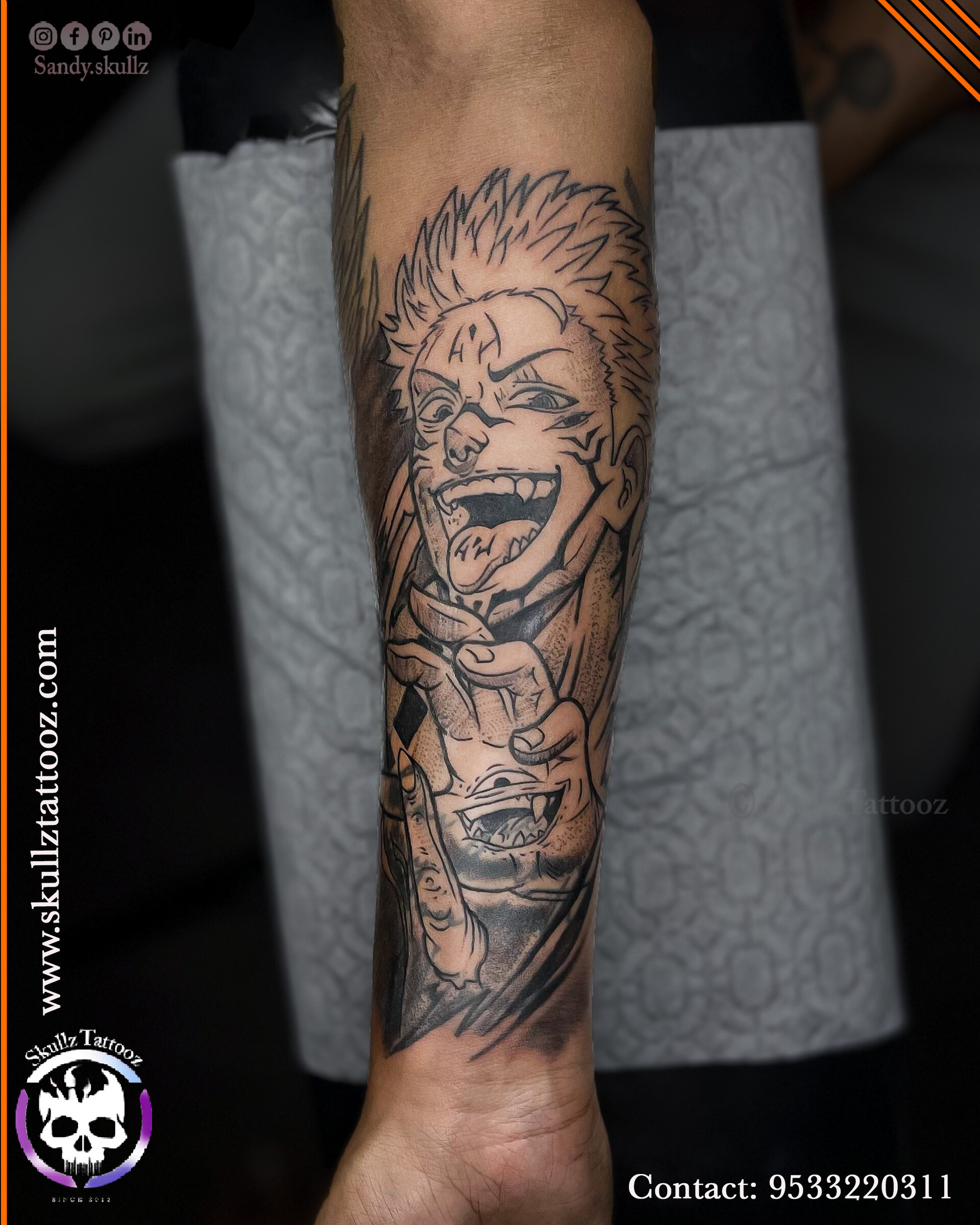 ArtStation Jujutsu kaisen anime tattoo done at skullztattooz hyderabad!