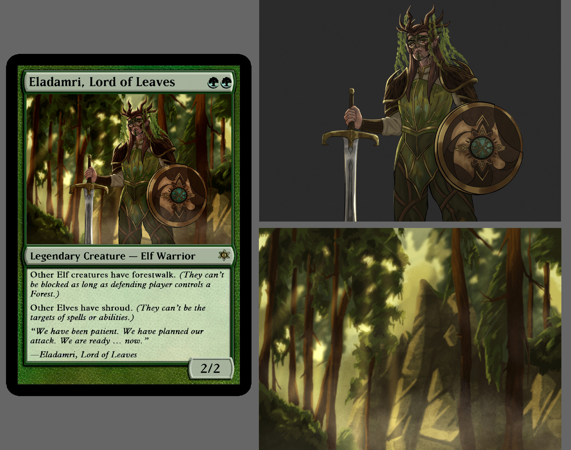 ArtStation - Eladamri Lord of Leaves character Card MTG