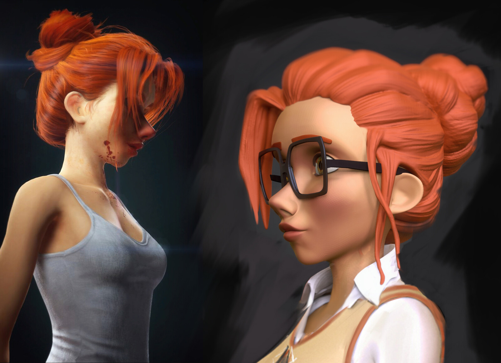 The original version on the right and updated on the left.