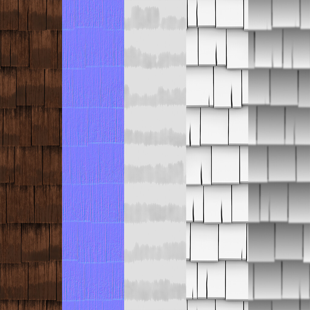 Worn Shingles Texture Flat