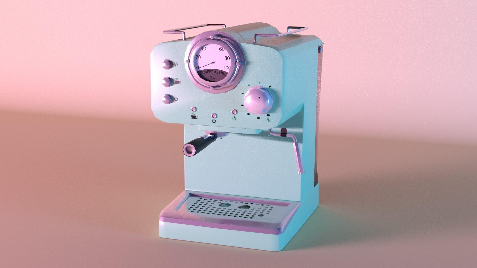 Swan Retro Pump Espresso Coffee Machine - Pink