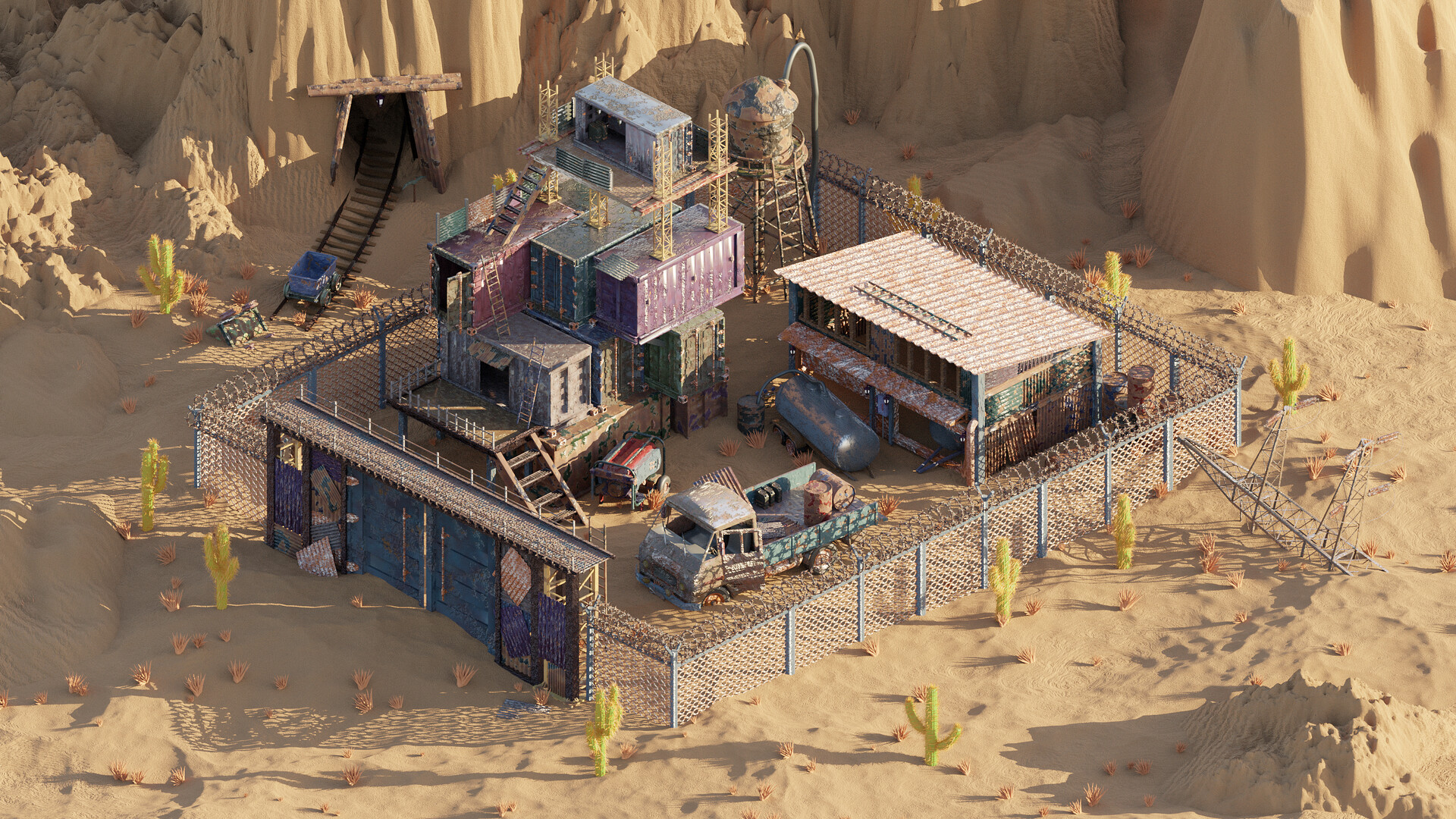 ArtStation - Stylized Post-Apocalyptic Outpost