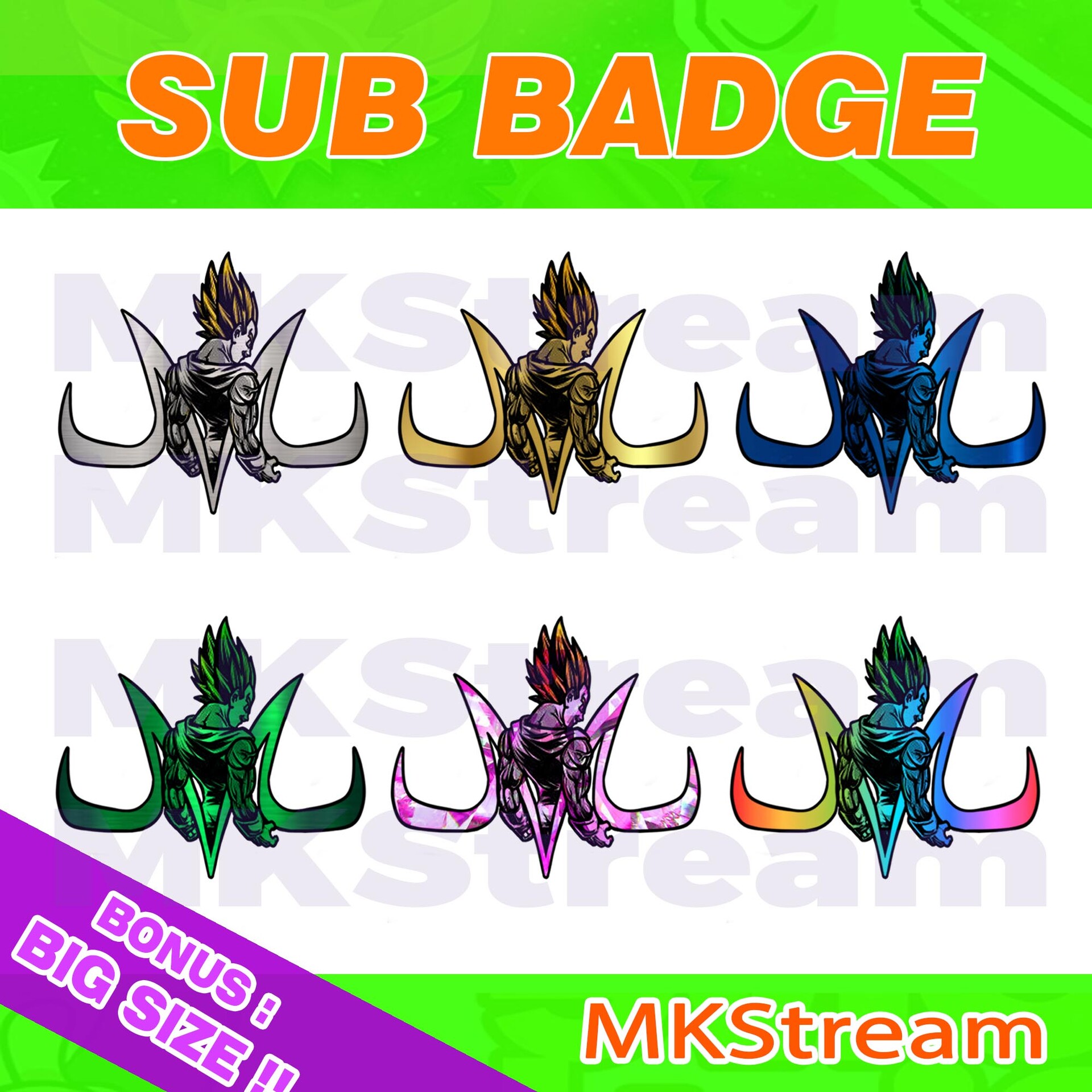 ArtStation Twitch sub badges majin vegeta logo pack
