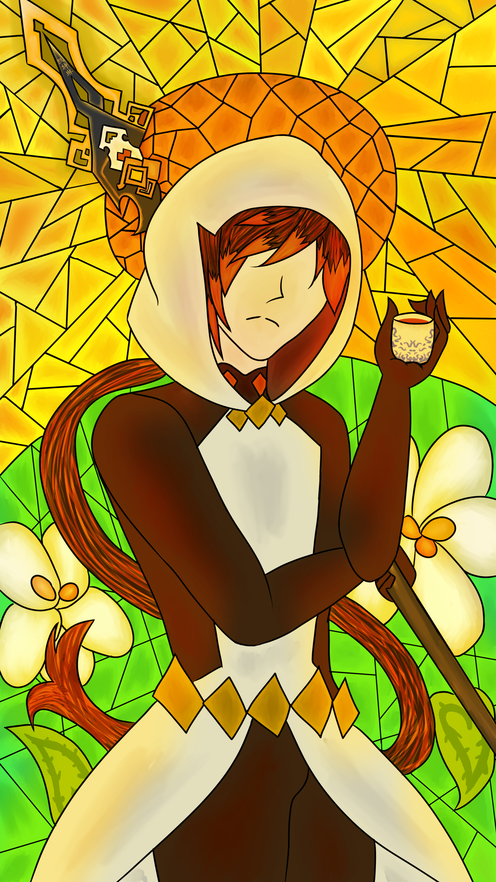 ArtStation Glass stained Zhongli drawing