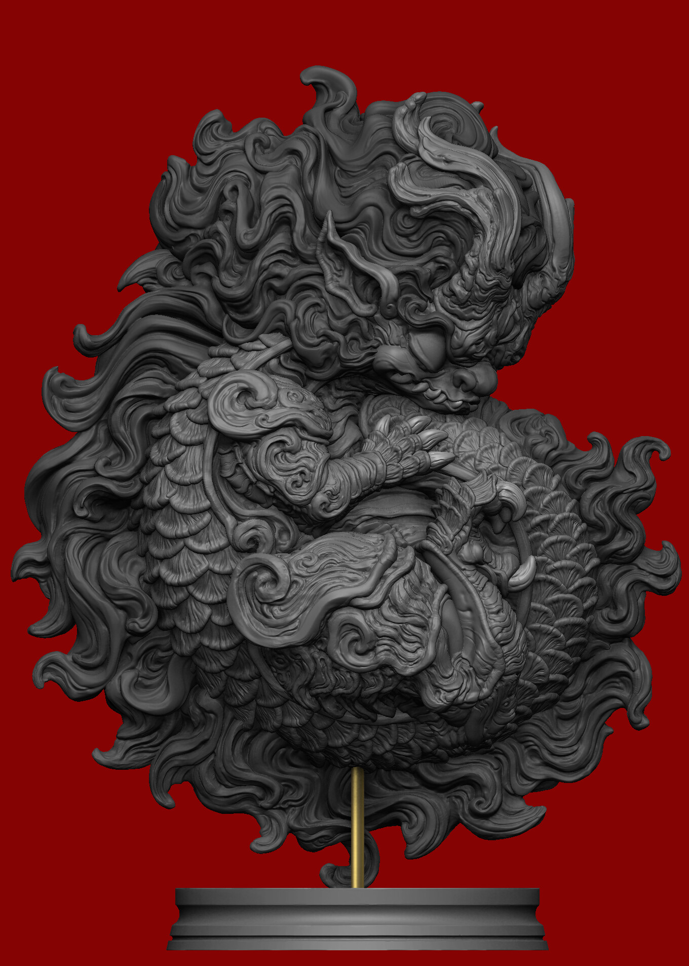 Cute adorable chibified black and gold baby dragon, shiny
