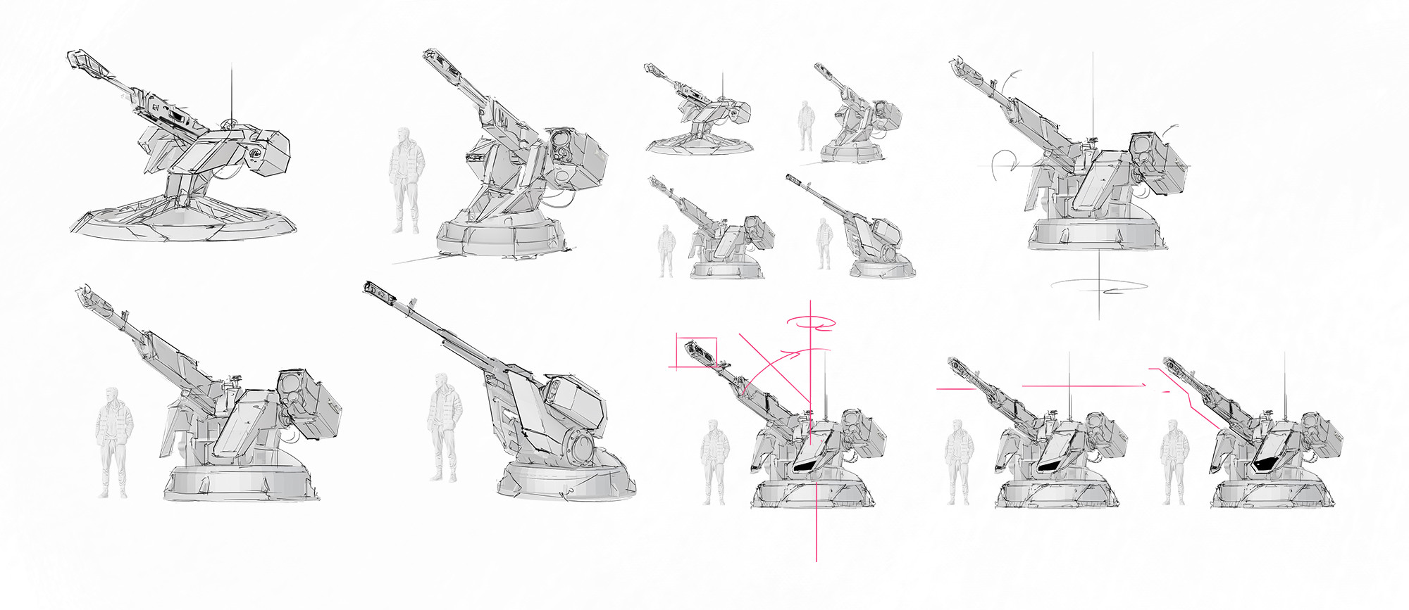whole turret 3D/2D sketches