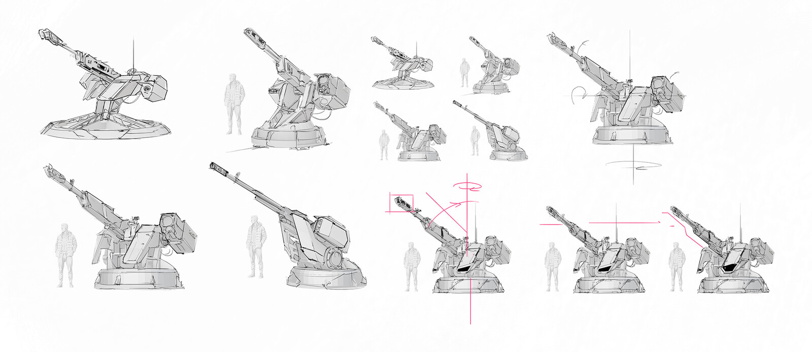 whole turret 3D/2D sketches