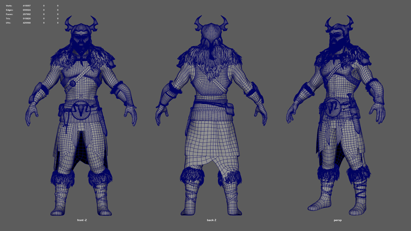 Bloodaxe with fur polycount of 516K Tris