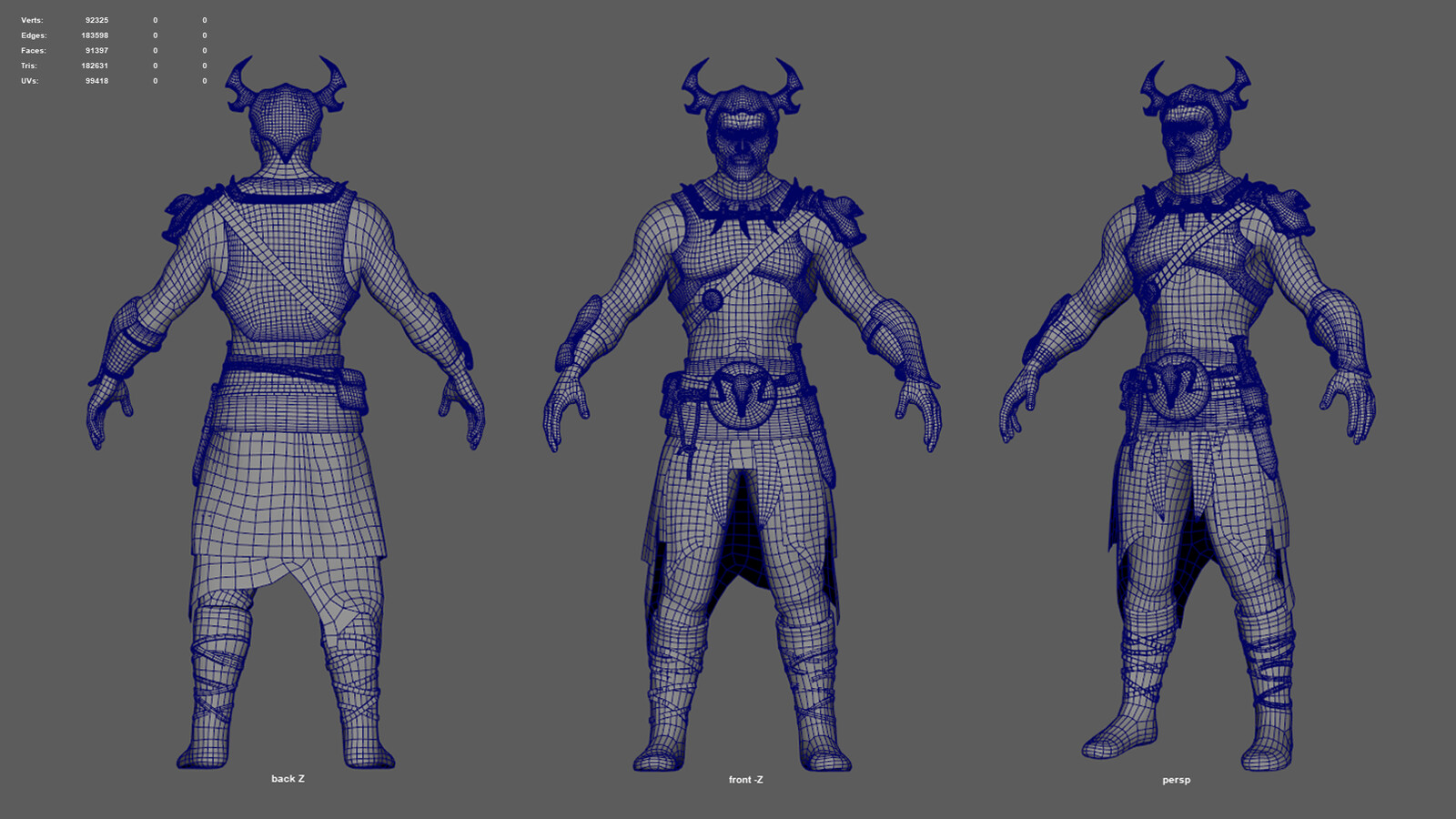 Bloodaxe without fur polycount of 183K Tris