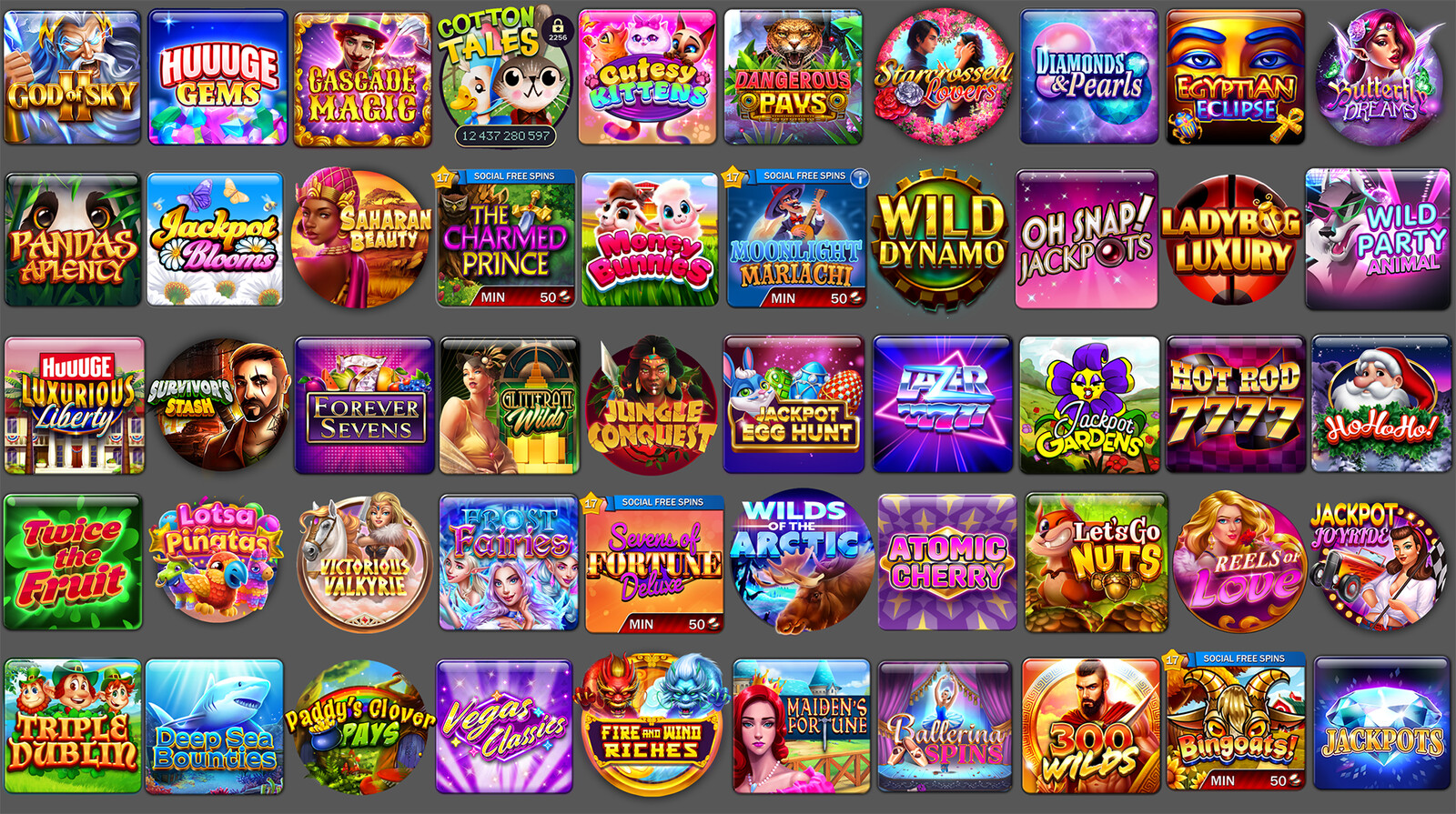 More slot games I've art directed at Huuuge Games.