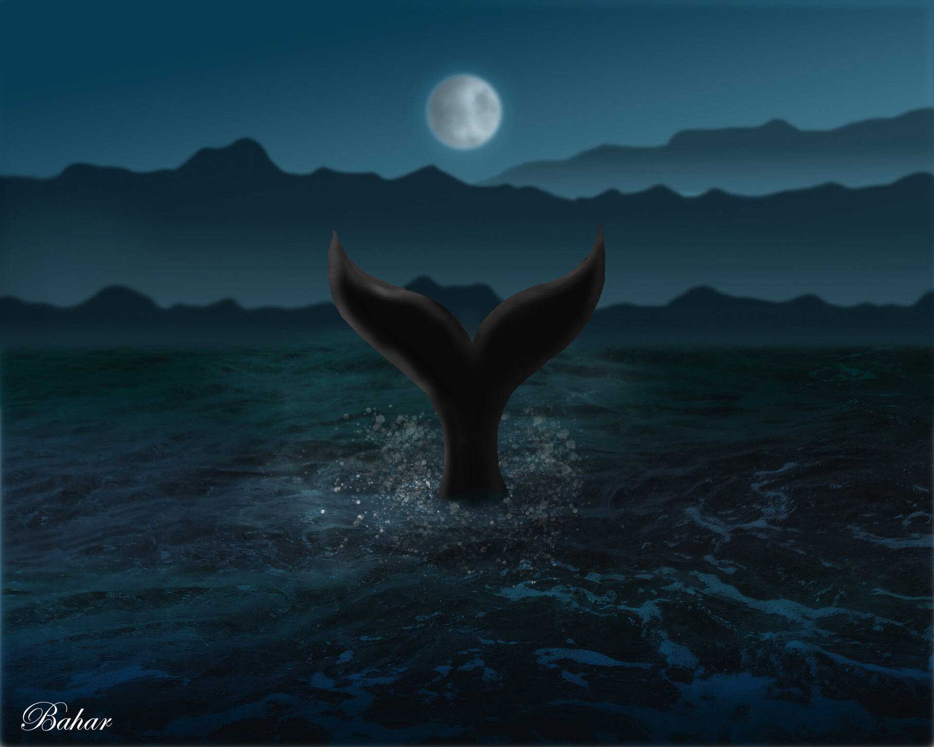 ArtStation - alone whale