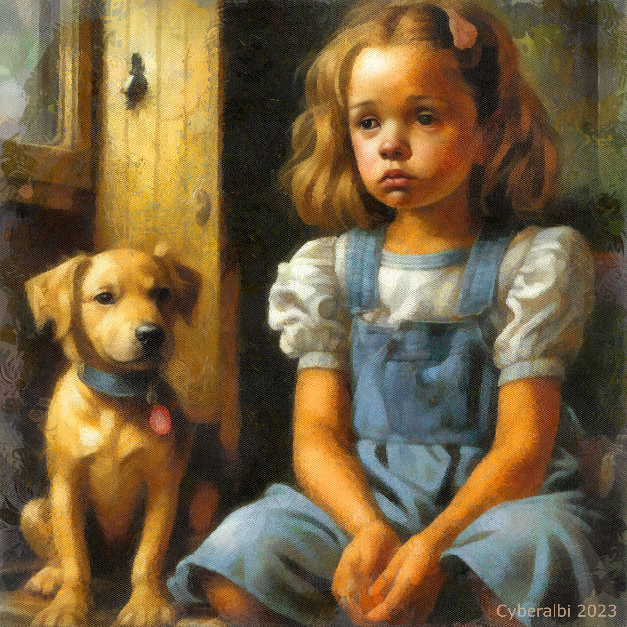 ArtStation Sad cute baby girl