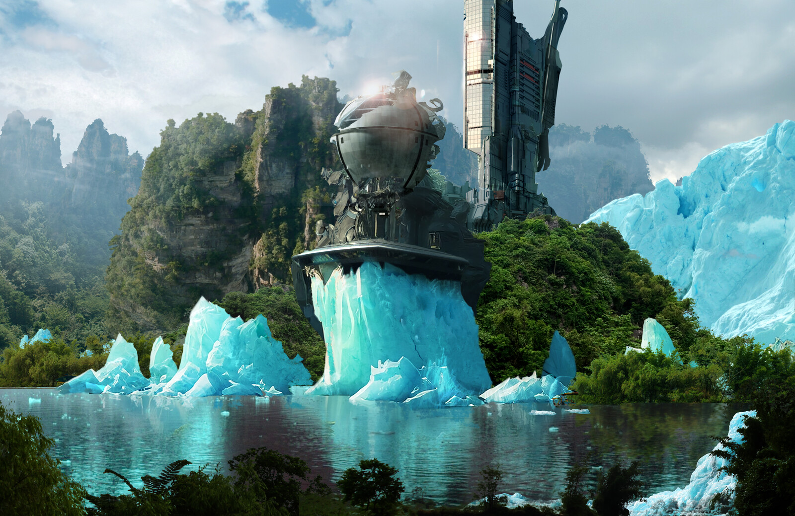 advanced concept dmp work establishing the visual feel of sci fi world for one of the projects that's been on hold atm