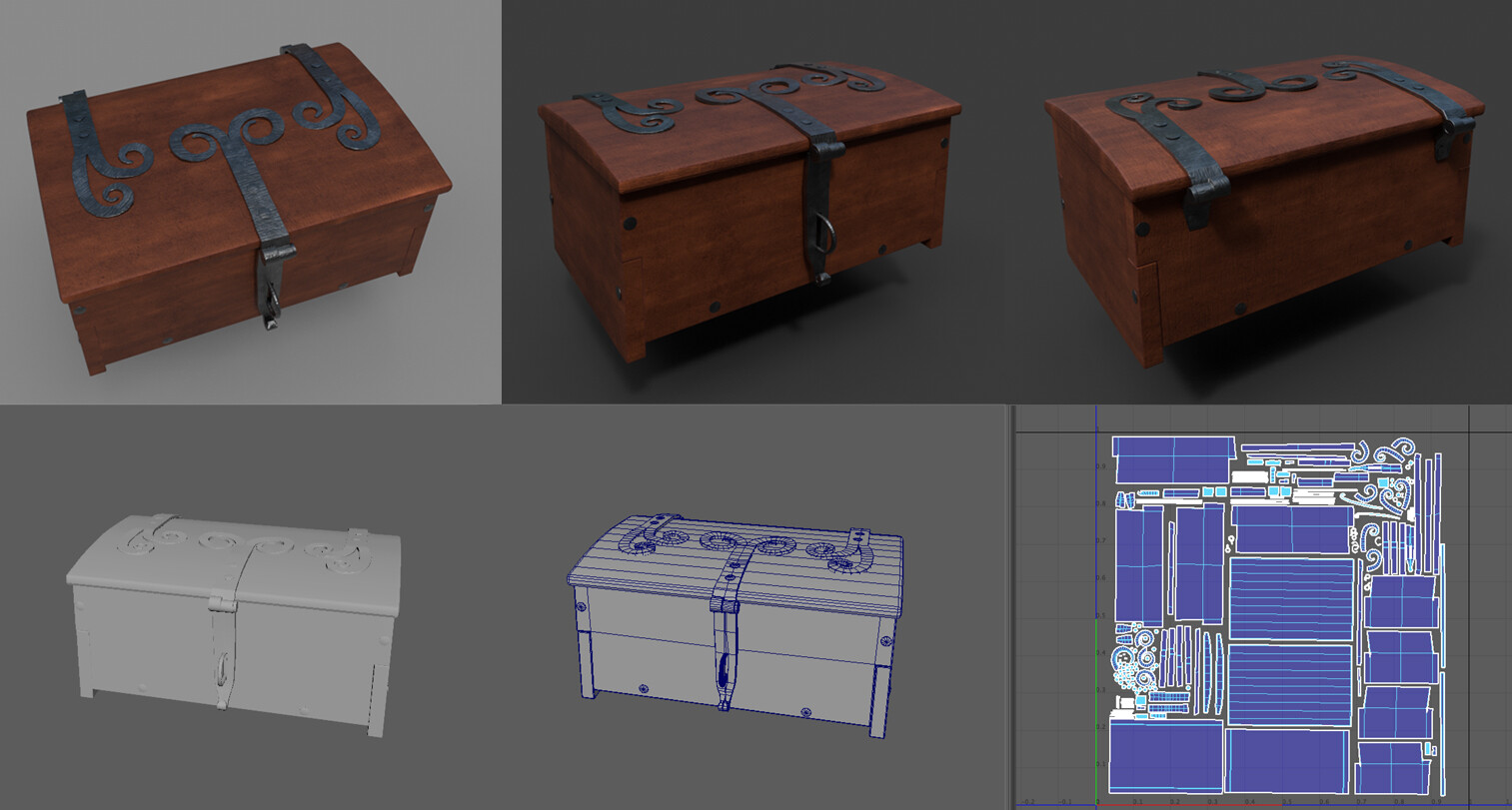 ArtStation - Modeled Chest in Maya and Substance Painter