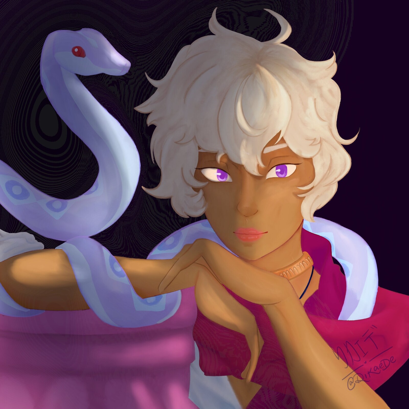 An illustration of fictional character Asra Alnazar from the mobile game The Arcana.